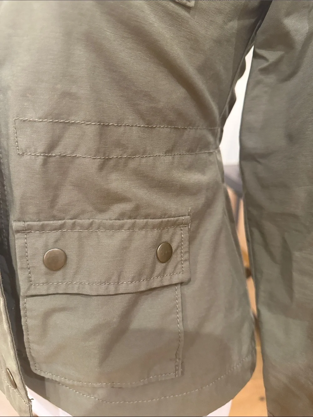Girls Old Navy Olive Utility Hooded Jacket for Kids size L 10-12